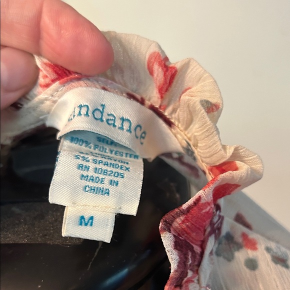 Sundance Floral Ruffle Blouse - Cream and Red - Picture 5 of 11